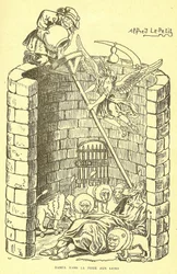 Illustration av Alfred Le Petité (1841-1909) i Gros-Jean och hans församling