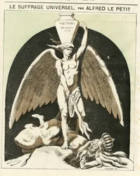 Illustration av Alfred Le Petity (1841-1909) för omslaget till Le Grelot