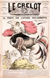 Sanningen om Coco-affären (Gambetta och dess "" kycklingar") - Gambetta - av Alfred Le Petitty, i "" Le Grelot""" av 17/12/1882