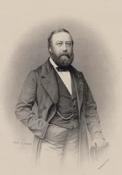 Porträtt av kompositören och sångaren Gustave Nadaud 1820-1893, 1862.