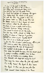 Originalmanuskript av epilogen till kungens idyller, c1872.