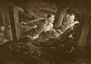 Sapper W. Hackett vägrar att lämna en kamrat som ligger allvarligt skadad i ett gruvställe.