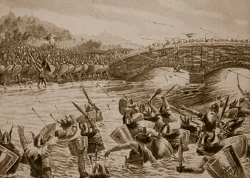 Slaget vid Maldon, 991, illustration från "Hutchinson