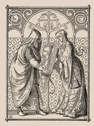 Nibelungen. Hagens sköldbegäran, 1840-1841.