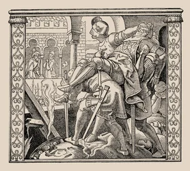 Die Nibelungen. Hur Rudigers kår presenteras för Krimhild, 1840-1841.