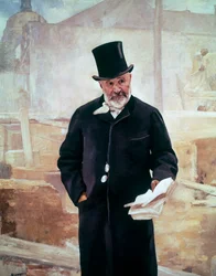 Porträtt av Jean-Charles Adolphe Alphand (1817-1891), fransk ingenjör, Olja på duk av Alfred Philippe Roll (1846-1919)