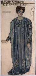 Kopia av en kostymskiss för Isolde, för en uppsättning av ”Tristan och Isolde” av Richard Wagner (1813-83) på Hofoper i Wien, februari 1903, 1904