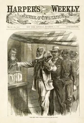 Den första omröstningen, pub. Harpers Weekly, 1867