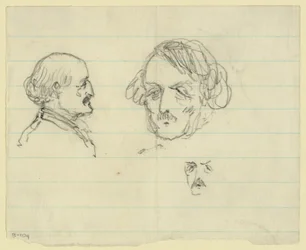 Tre bystporträtt, inklusive Benjamin Butler