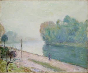 En kurva i floden Loing, 1896