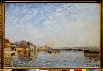 Canal du Loing målning av Alfred Sisley