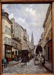 Huvudgatan i Argenteuil. Målning av Alfred Sisley (1839-1899)