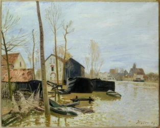 Översvämning i Moret-sur-Loing