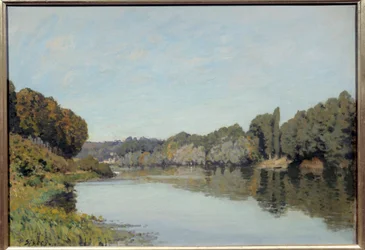 La seine a Bougival. Målning av Alfred Sisley (1839 - 1899)