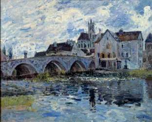 Bron vid Moret, målning av Alfred Sisley (1839 - 1899), 1800-talet, Le Havre, Musée des Beaux-Arts