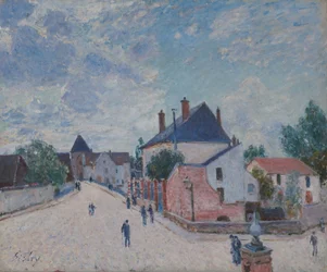 Street in Moret, ca 1890 (olja på duk)