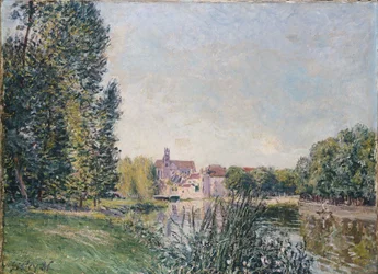 Loingen och kyrkan i Moret, 1886