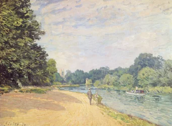 Themsen med Hampton Church, 1874