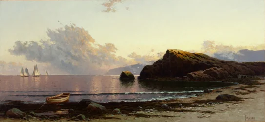 Solnedgång vid kusten 1885 (olja på duk)