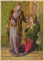 Hans Christian Andersen: Prinsessan på ärten (färglitografi)
