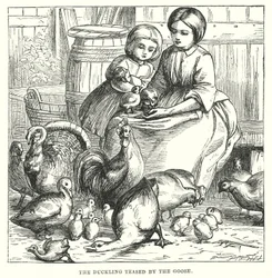Hans Christian Andersen: Den fula ankungen (litografi)