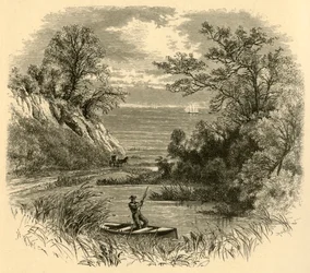 "Glimt of Lake Michigan", 1874.