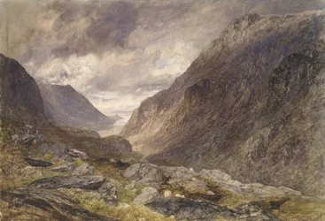Pass of Llanberis, c.1853 (akvarell på papper)