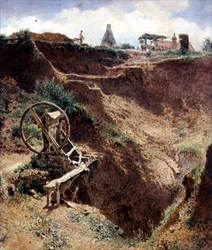The Gravel Pit, Kings Cross (akvarell på papper)