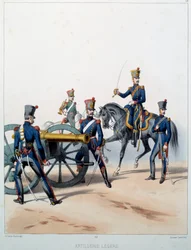 Napoleon Armee: Lätt artilleri. Gravyr av Alfred De Marbot (1800-talet) 1812. Malmaison, Musee Du Chateau.
