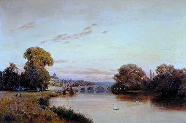 Richmond på Themsen (olja på panel)