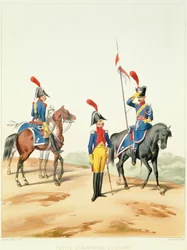 Franska trupper, graverade av Gustave David (1824-91) 1810