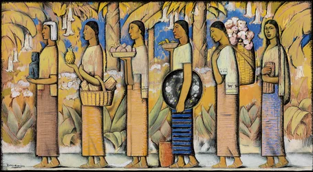 Procession (gouache och bläck på papper)