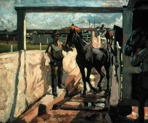 Svaveldoppet för skabb, ca 1918 (olja på duk)