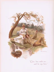 Kom och bo med mig och var min kärlek, från Some Old Love Songs publicerade av Hildesheimer & Faulkner, 1892