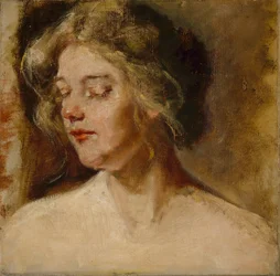 Blond studiomodell, sent 1800-tidigt 1900-tal.