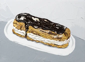 Målning av chokladeclair