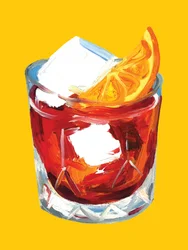 Färgstark Negroni-cocktail