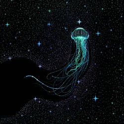 Lysande kosmiska maneter