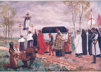 Burial of St Hugh, illustration från Children