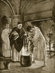 Dom genom kokvattenprov, illustration ur ”Hutchinson