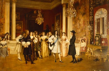 William Penn tar emot Pennsylvanias charter från Charles II