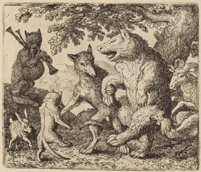 Alla gläds åt björnen och vargen, förmodligen ca. 16451656.