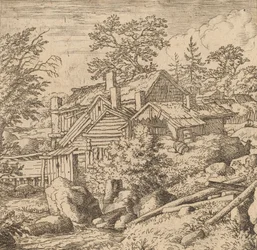 Hamlet på en bergssida, förmodligen ca. 16451656.