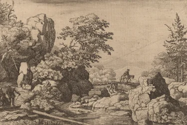 Ryttare på en bro, troligen ca. 16451656.