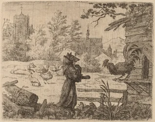 Reynard förklädd till munk, förmodligen ca. 16451656.