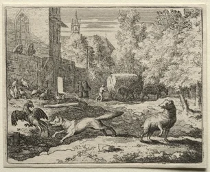 Reynard the Fox: Reynard Chasing Hens.