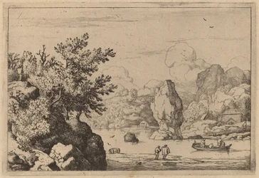 Sten mitt i en flod, troligen ca. 16451656.