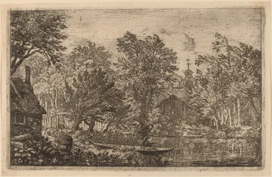 Skiff vid en flodbank, troligen ca. 16451656.