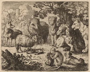 Dokumentet öppnas och avslöjar det mördade kaninhuvudet, troligen ca 1645-1656.