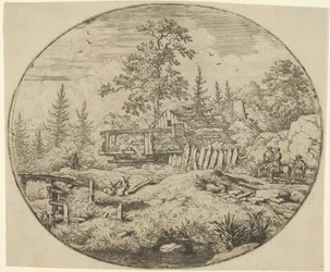 Landskapet med träbron, 1600-talet.